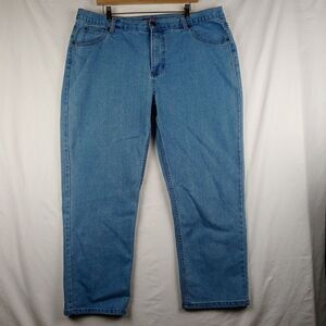 Traders Jeans Mens 42S (41x28) Blue Tapered‎ Leg Mid Rise Light Wash Denim